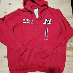 Nascar Red Full Zip Hoddie Sz 2XL NWT #14 Tony Stewart Racing Jacket Soft Zip Up